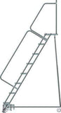 Premium 8 Steps, 80" H Steel Rolling Ladder, 450 lb. Load Capacity-The Premium World